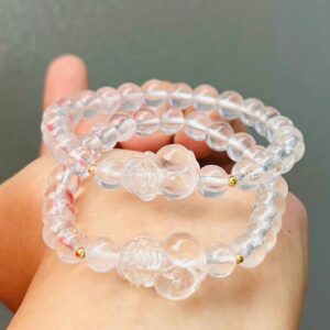 Vòng tay Đá thạch anh trắng  mix Tỳ Hưu
