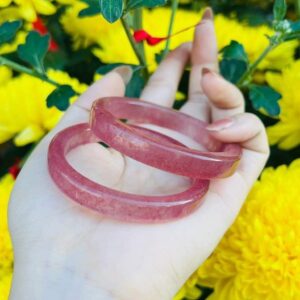 Vòng Tay Thạch Anh Dâu Tây Hồng