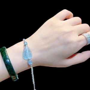 vòng bạc hồ ly chúa Aquamarine