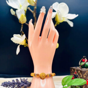 Vòng Tay Thạch Anh Mắt Hổ Tâm Vàng Mix Hồ Ly
